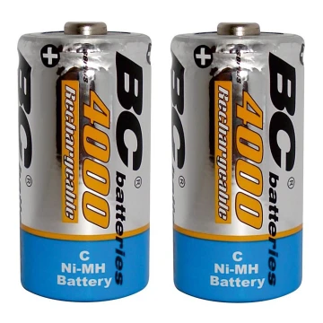 2 gab. Uzlādējama baterija NiMH C 4000 mAh 1,2V