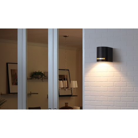 Aigostar - Āra sienas lampa 1xGU10/35W/230V melna IP54
