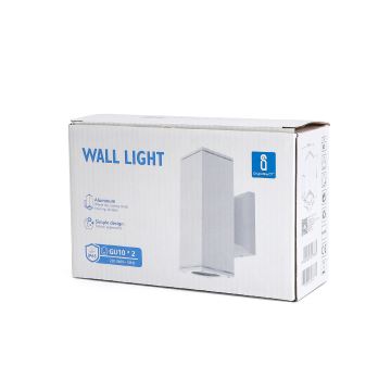 Aigostar - Āra sienas lampa 2xGU10/230V balta IP65 leņķa