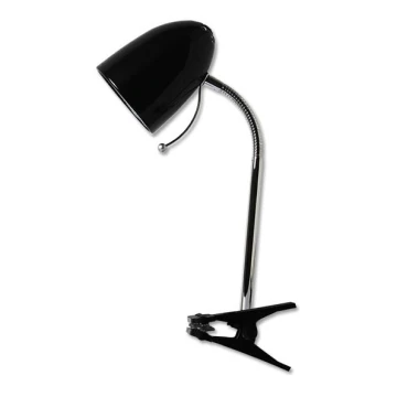 Aigostar -  Galda lampa ar stiprinājumu 1xE27/11W/230V melna/hroms