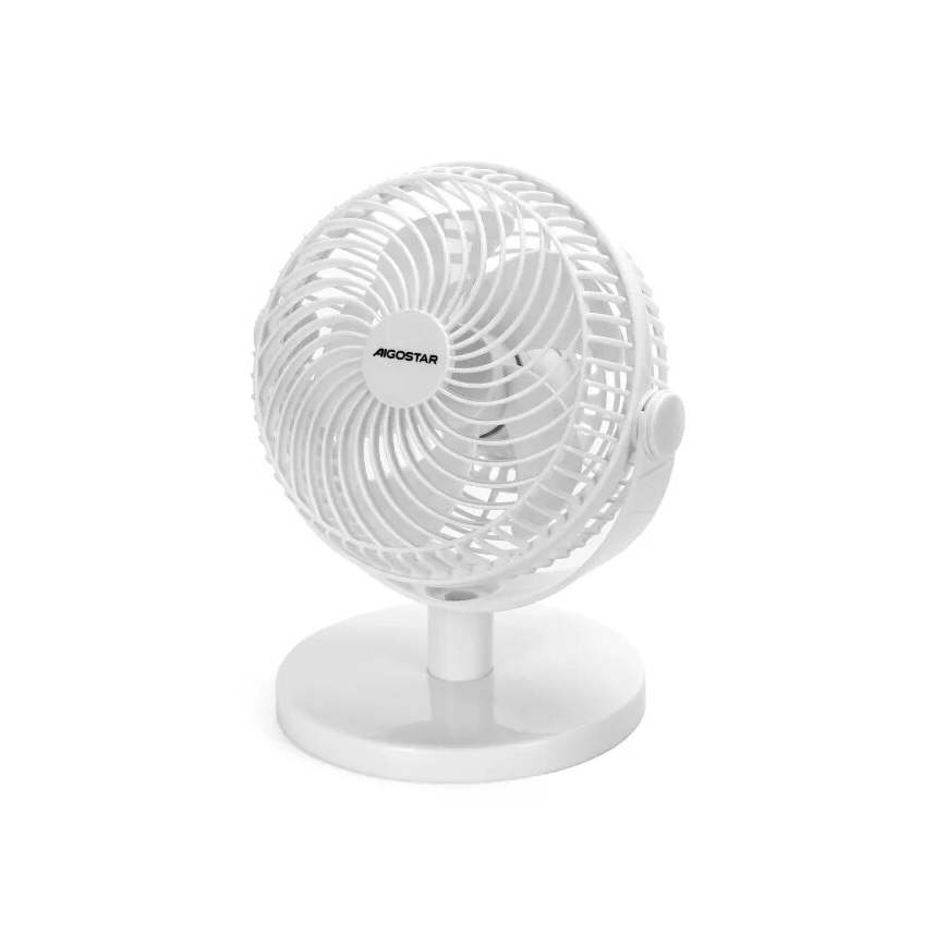 Aigostar - Galda ventilators 3W/5V balta