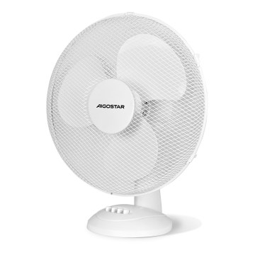 Aigostar - Galda ventilators 40W/230V balta