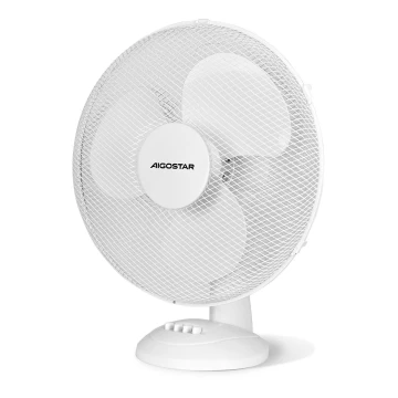 Aigostar - Galda ventilators 40W/230V balta