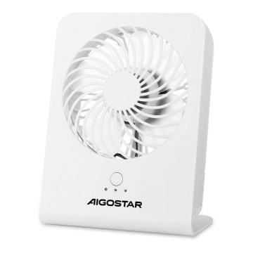 Aigostar - Galda ventilators 5W/5V balta