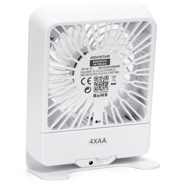 Aigostar - Galda ventilators 5W/5V balta