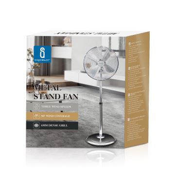 Aigostar - Grīdas ventilators 50W/230V 44,8 cm hroms