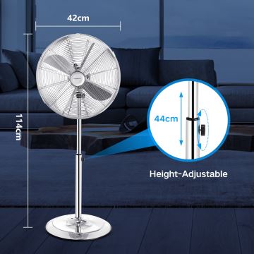 Aigostar - Grīdas ventilators 50W/230V 44,8 cm hroms