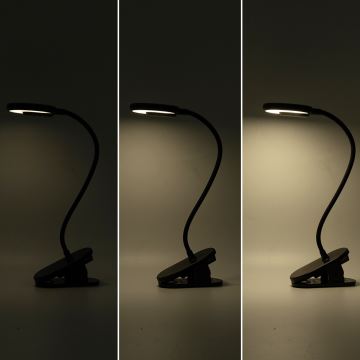 Aigostar - LED Aptumšojama, lādējama galda lampa ar stiprinājumu LED/3W/5V 1800mAh melna