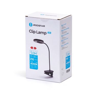 Aigostar - LED Aptumšojama, lādējama galda lampa ar stiprinājumu LED/3W/5V 1800mAh melna