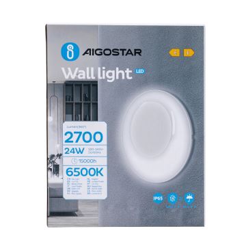 Aigostar - LED Āra sienas lampa LED/24W/230V 6500K IP65 balta