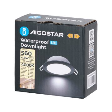 Aigostar - LED Iegremdējama vannas istabas lampa LED/4,8W/230V 4000K melna IP65