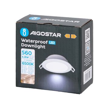 Aigostar - LED Iegremdējama vannas istabas lampa LED/4,8W/230V 6500K balta IP65