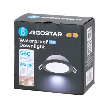 Aigostar - LED Iegremdējama vannas istabas lampa LED/4,8W/230V 6500K melna IP65