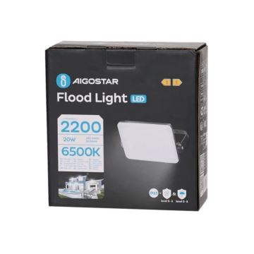 Aigostar - LED Prožektors LED/20W/230V 6500K IP65 melna