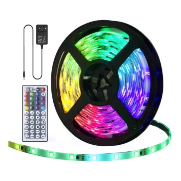 Aigostar - LED RGB Aptumšojama āra josla 5m LED/24W/12/230V IP65 + tālvadības pults