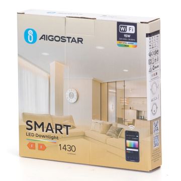 Aigostar - LED RGBW Aptumšojama iegremdējama lampa LED/15W/230V 2700-6500K d. 17,5 cm Wi-Fi