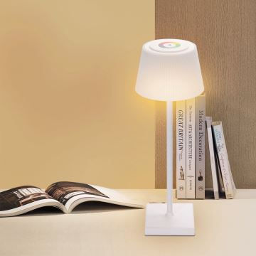 Aigostar - LED RGBW Aptumšojama uzlādējama āra galda lampa LED/4W/5V 3600mAh balta IP54