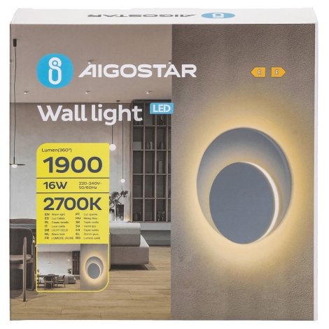 Aigostar - LED Sienas lampa LED/16W/230V 2700K balta