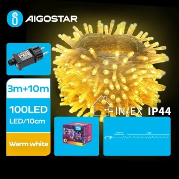 Aigostar - LED Ziemassvētku āra virtene 100xLED/8 funkcijas 13m IP44 silti balta