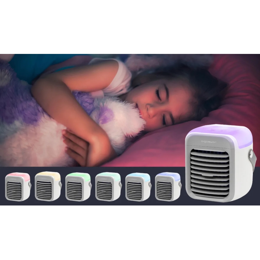 Aigostar - Pārnēsājama air cooler 8W/5V balta