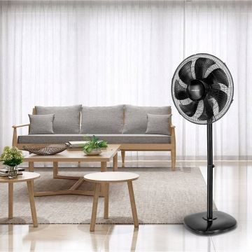 Aigostar - Statīva ventilators 55W/230V melna + tālvadības pults