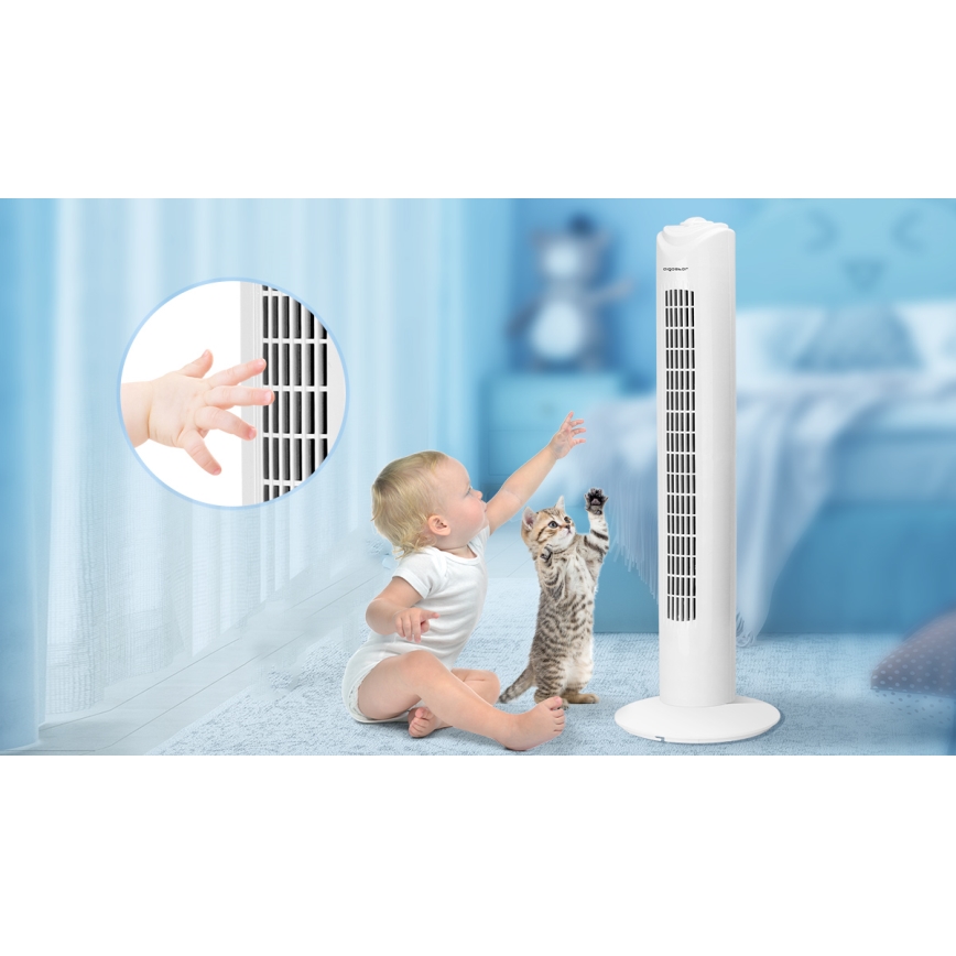 Aigostar - Torņa ventilators 45W/230V balta