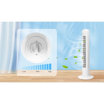 Aigostar - Torņa ventilators 45W/230V balta