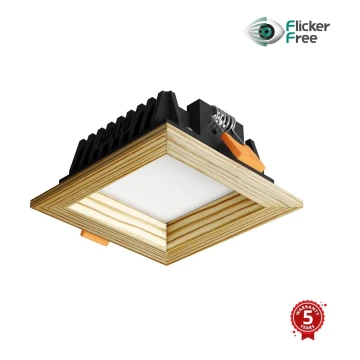 APLED - LED Iegremdējama lampa SQUARE WOODLINE LED/3W/230V 3000K 9x9 cm priede masīvkoks