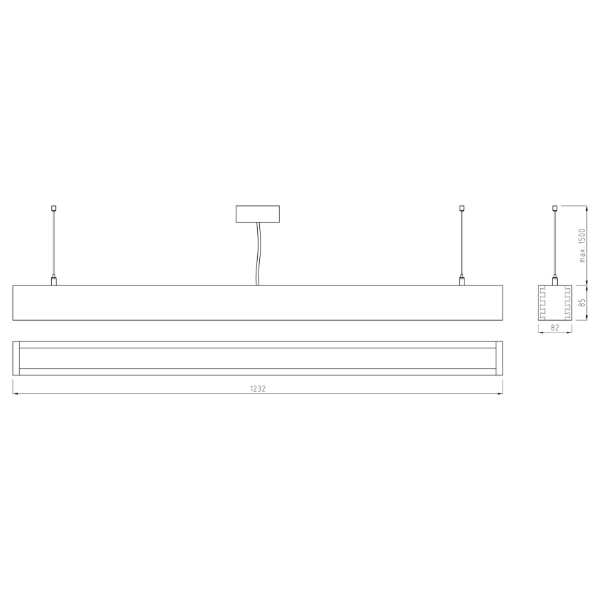 APLED - LED Lustra ar auklu LOOK LED/36W/230V 4000K 120 cm ozolkoks