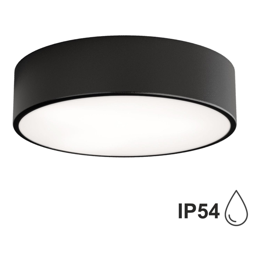 Āra griestu lampa ar sensoru CLEO 2xE27/24W/230V d. 30 cm melna IP54