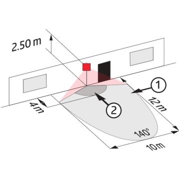 Āra kustību sensors LC-CLICK 140° IP44 melna