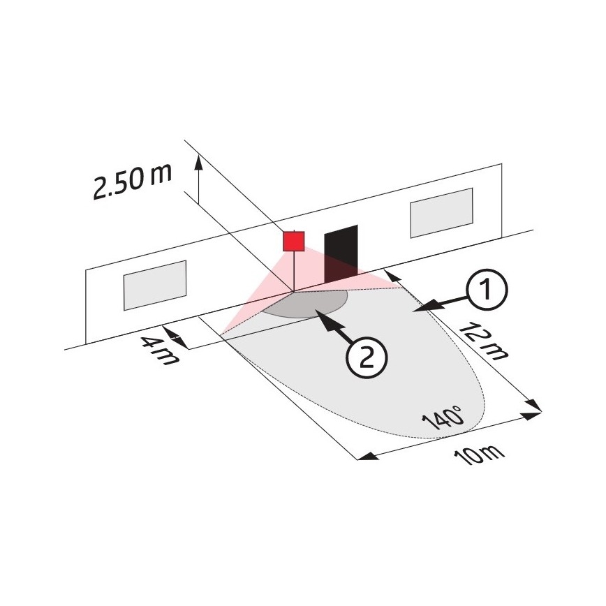 Āra kustību sensors LC-CLICK 140° IP44 melna