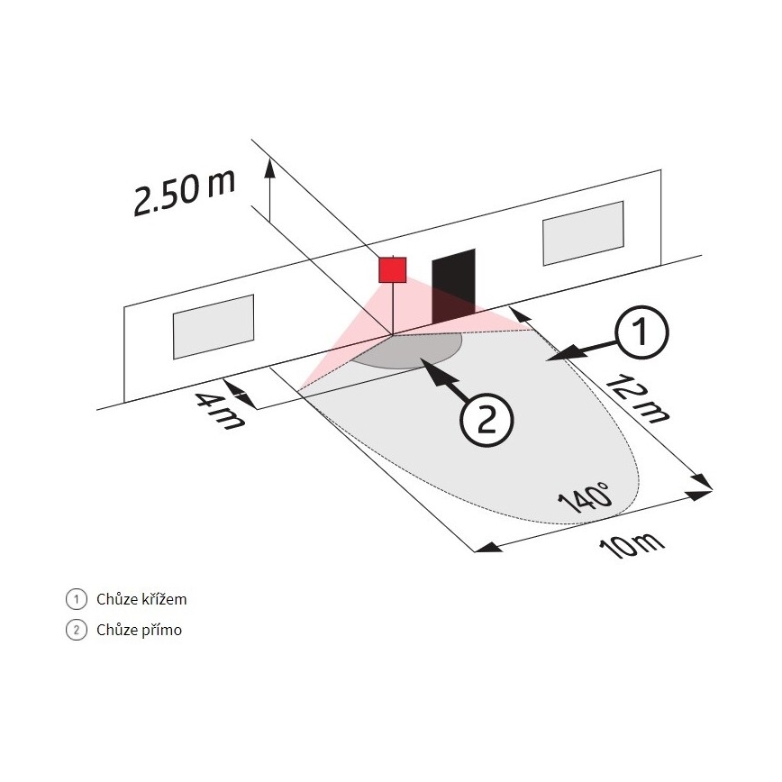 Āra kustību sensors LC-CLICK 200° IP44 melna