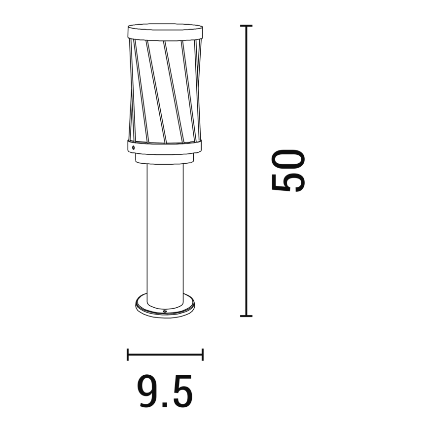 Āra lampa 1xE27/15W/230V 50 cm IP44 melna