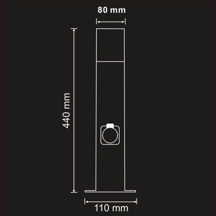 Āra lampa ar kontaktligzdu DALLAS 1xE27/12W/230V IP44