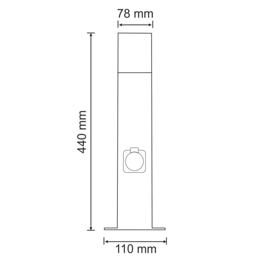 Āra lampa ar kontaktligzdu NEW YORK 1xE27/12W/230V IP44 44 cm antracīta