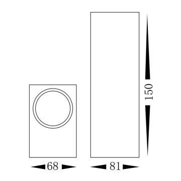 Āra sienas gaismeklis BOKA 2xGU10/60W/230V IP44 melns