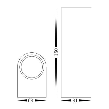 Āra sienas gaismeklis OVALIS 2xGU10/60W/230V IP44 melns