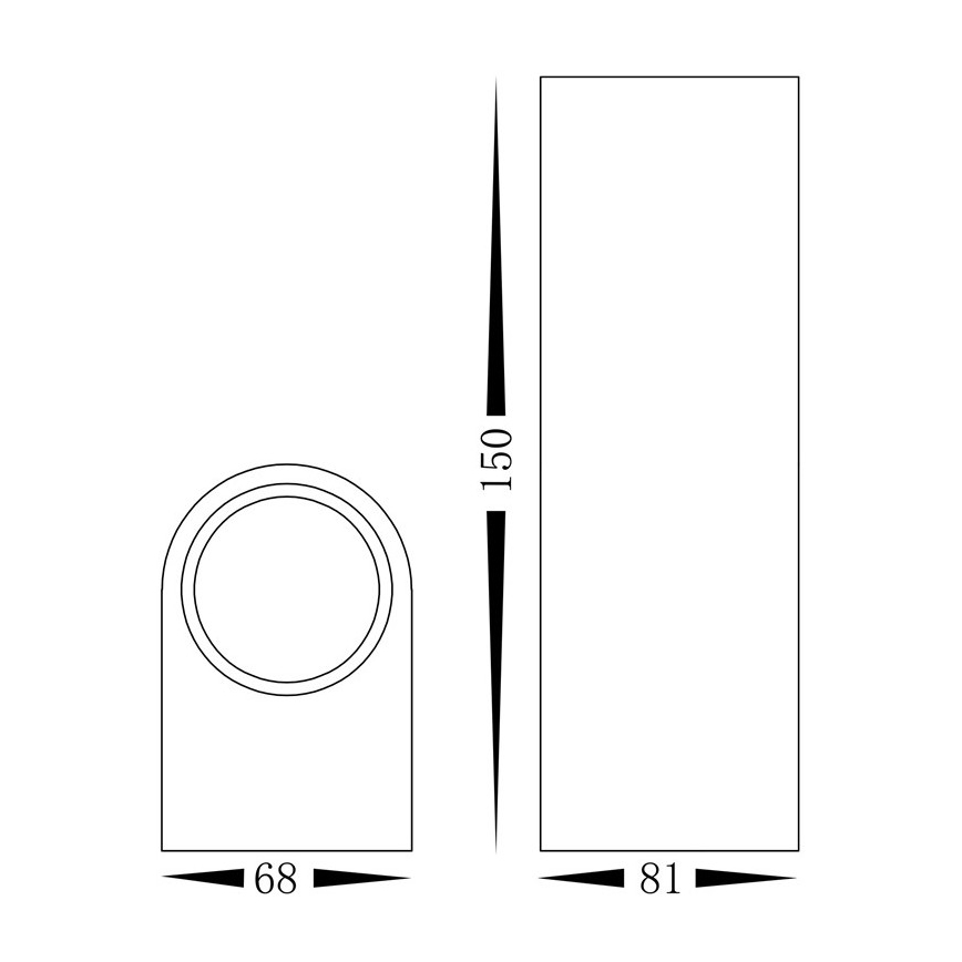 Āra sienas gaismeklis OVALIS 2xGU10/60W/230V IP44 melns