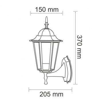 Āra sienas lampa 1xE27/20W/230V IP43 melna