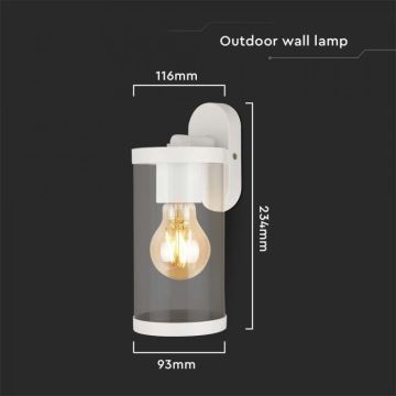 Āra sienas lampa 1xE27/60W/230V IP44 balta