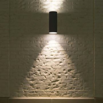Āra sienas lampa 2xGU10/40W/230V IP54 melna