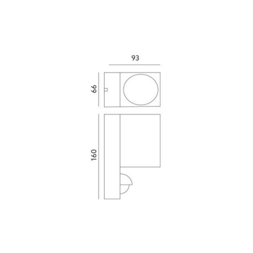 Āra sienas lampa ar sensoru QUAZAR 1xGU10/35W/230V IP44 pelēks