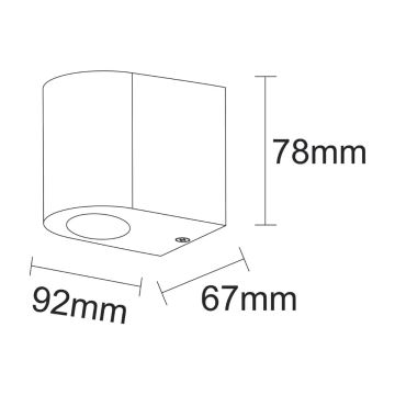 Āra sienas lampa BOSTON 1xGU10/10W/230V IP44 melna