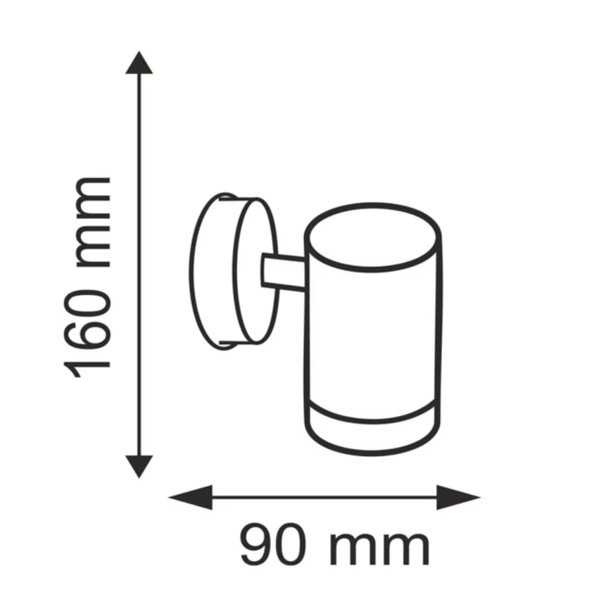 Āra sienas lampa OLIMP 2 1xGU10/8W/230V IP44 melna