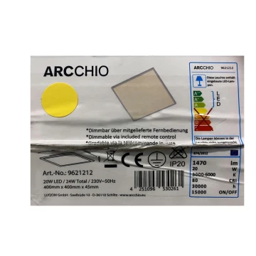 Arcchio - LED Aptumšojama griestu lampa PHILIA LED/20W/230V 3000-6000K + tālvadības pults