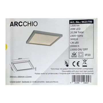 Arcchio - LED Aptumšojama griestu lampa SOLVIE LED/20W/230V