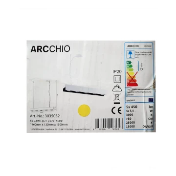 Arcchio - LED Aptumšojama lustra ar auklu OLINKA 5xLED/5,4W/230V