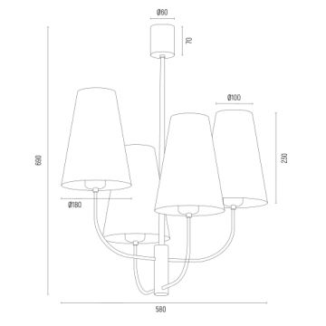 Argon 1821 - Lustra ar stieni SAFIANO 4xE27/15W/230V zelta