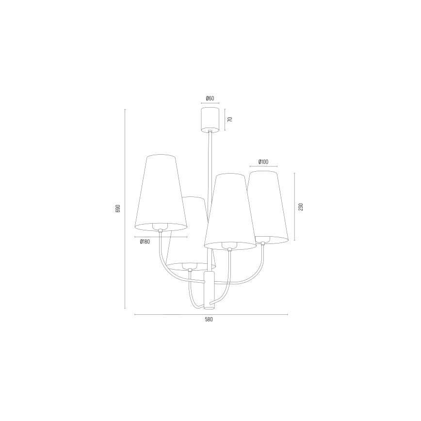 Argon 1822 - Lustra ar stieni SAFIANO 4xE27/15W/230V melna